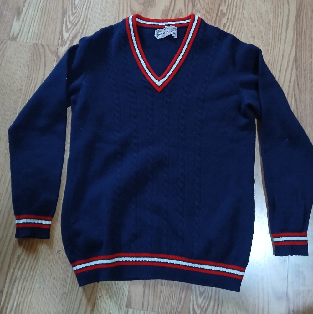 Ballantyne Navy V-Neck Sweater